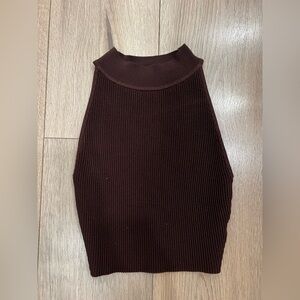 Aritzia Babaton Sculpt Knit Mock Neck Halter Top